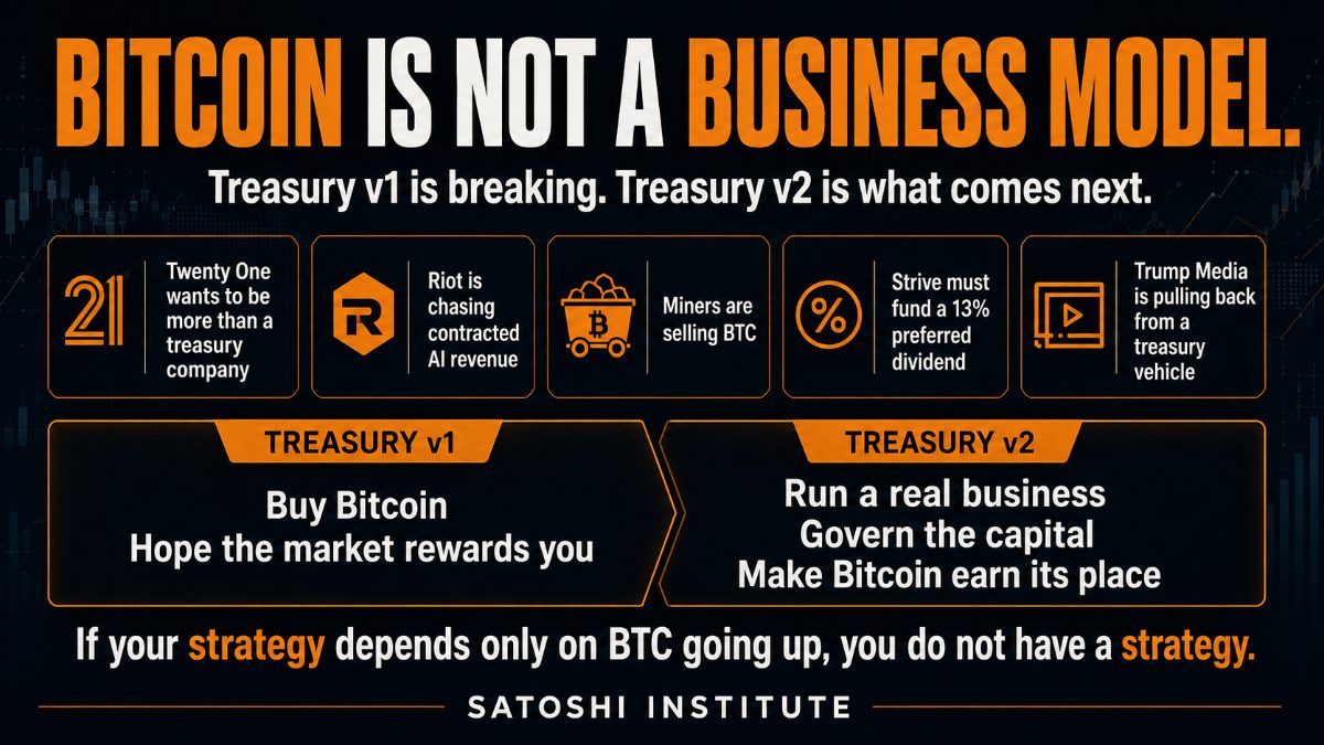 The treasury company is becoming an operating company again