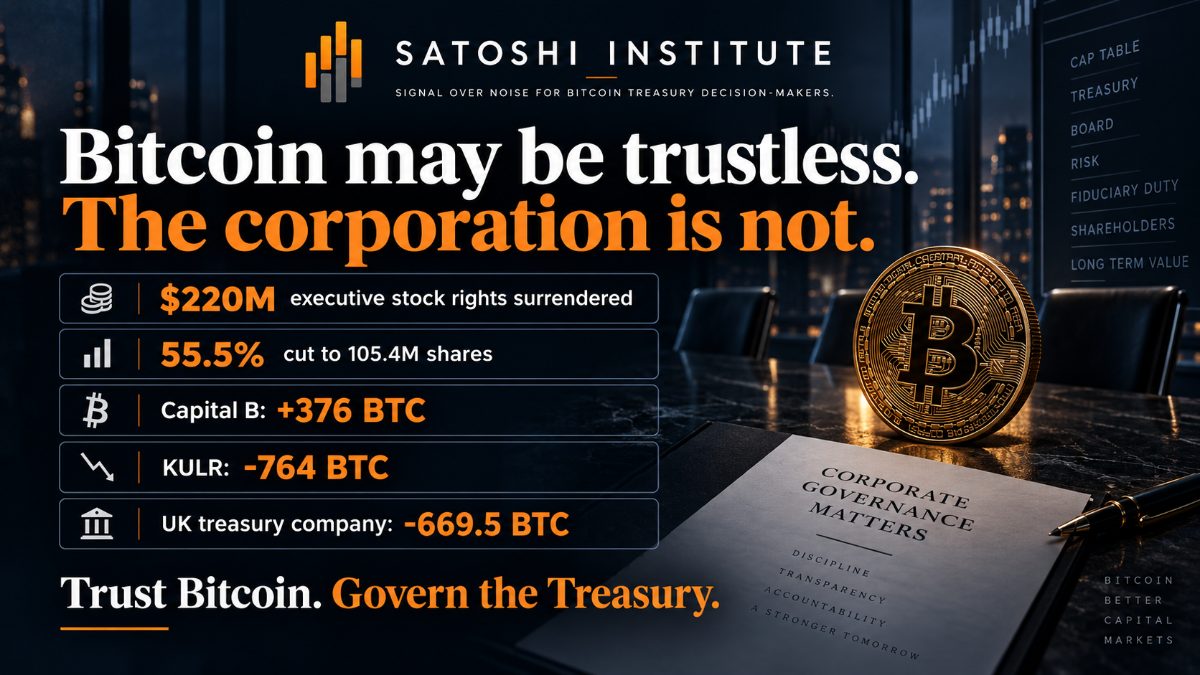 Bitcoin Is Trustless. The Corporation Is Not.